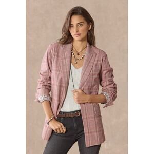 Sundance NWOT Women’s Rose Whitman Plaid Paisley Blazer size Large